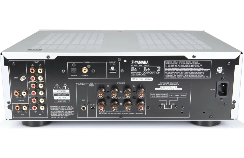 YAMAHA AS701 INTEGRATED AMPLIFIER | AS-701 BLACK - Image 2 of 2