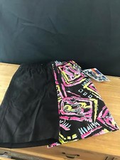 NWT VINTAGE BOY'S RETRO YOUNG RASCALS SWIM SHORTS/TRUNKS SZ 6 BLACK/MULTI-COLOR