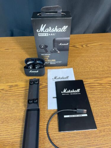 Marshall Motif II Black True Wireless Bluetooth Active Noise Cancelling Earbuds - Afbeelding 1 van 12