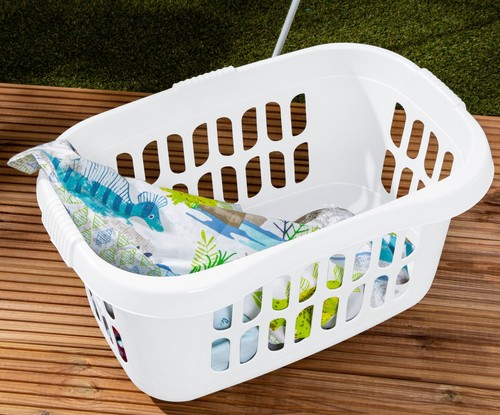 [Set of 3] Plastic Hipster Laundry Basket Washing Clothes Storage with Handles - Picture 42 of 74