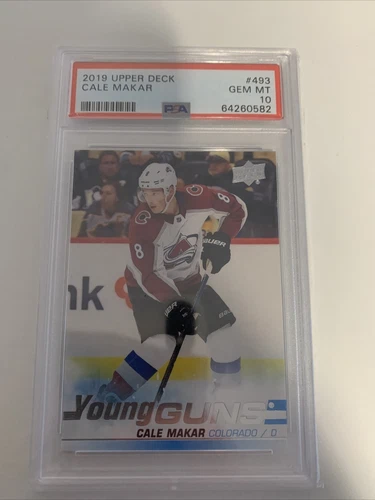 2019-20 Upper Deck Young Guns #493 Cale Makar Avalanche RC recrue PSA 10