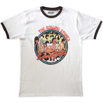 90's The Rolling Stones SOME GIRLS Tシャツ The Rolling Stones - Some Girls Circle Ringer -White t-shirt | eBay