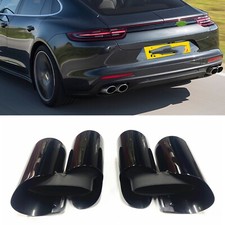 Car Rear Exhaust Tip Muffler Pipe For Porsche 2017-2021 Panamera 971 SS Black