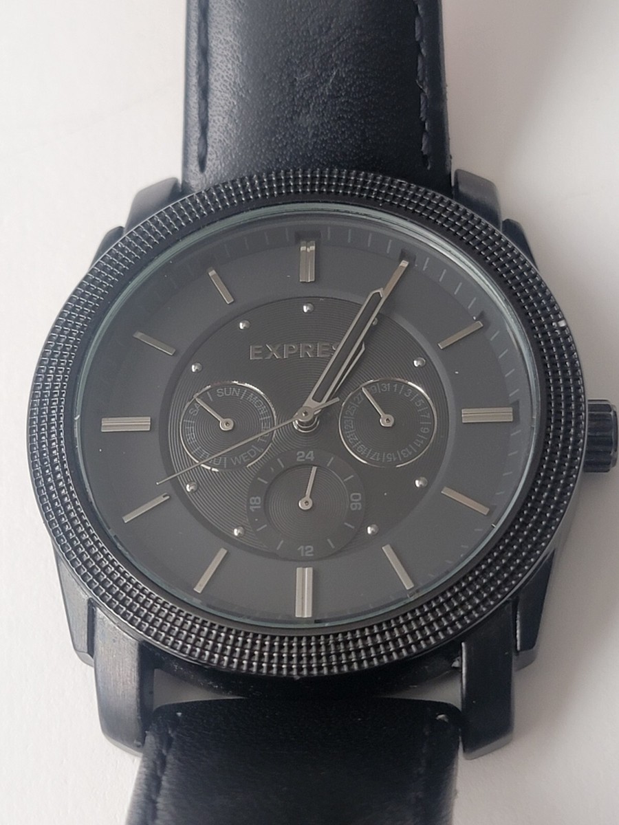 Black Express Mens Watch Leather Band FMDEX1615 IF162 | eBay