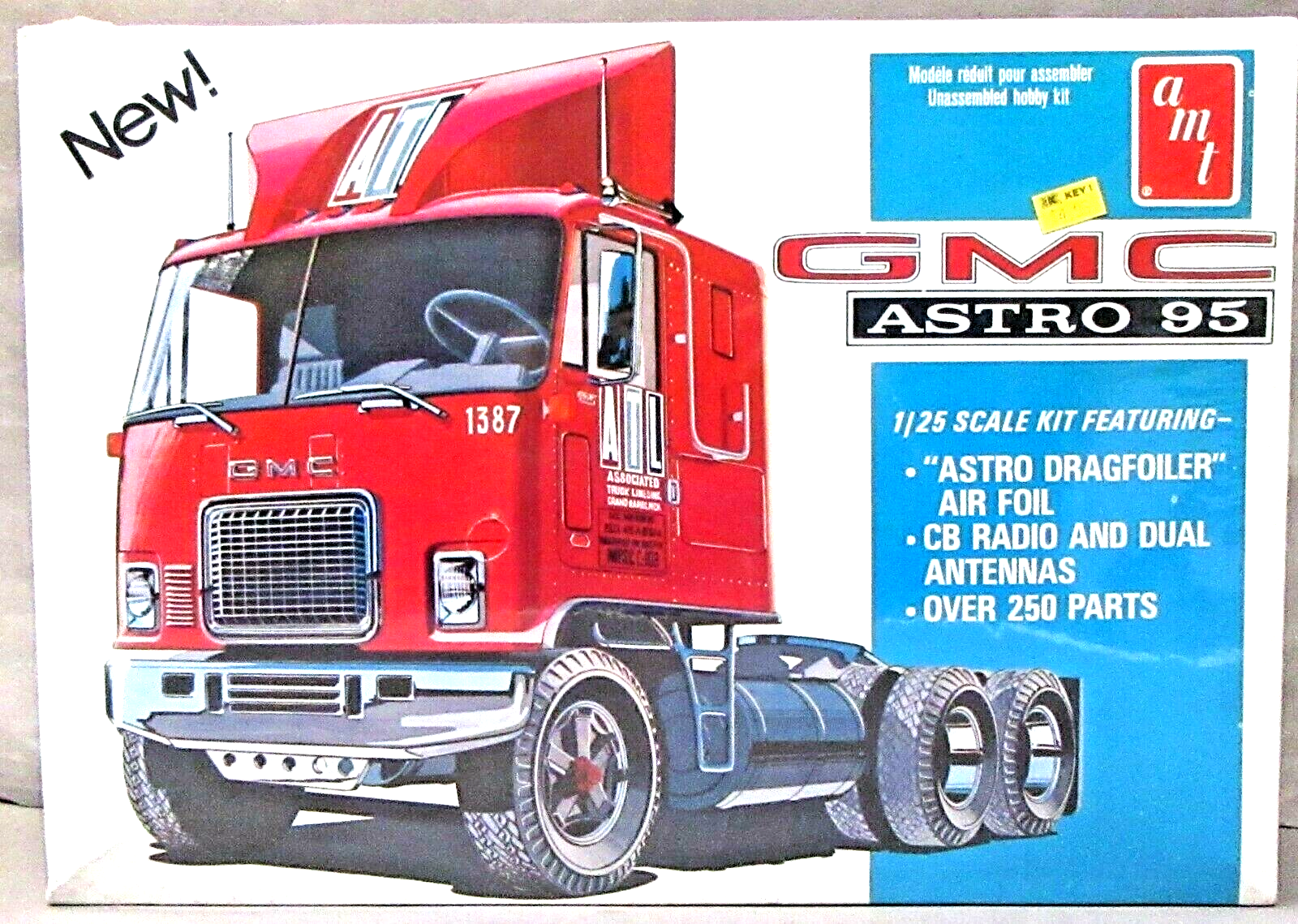 1972 issue AMT #T510 GMC ASTRO 95 Semi Cab model kit 1:25 MINT Factory ...