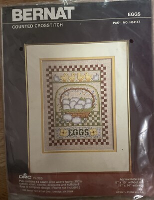 Bernat Counted Cross Stitch Eggs H04147 Sealed Kit