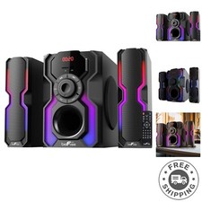 2.1 Channel Bluetooth Multimedia Wired Speaker Shelf Stereo System with React...