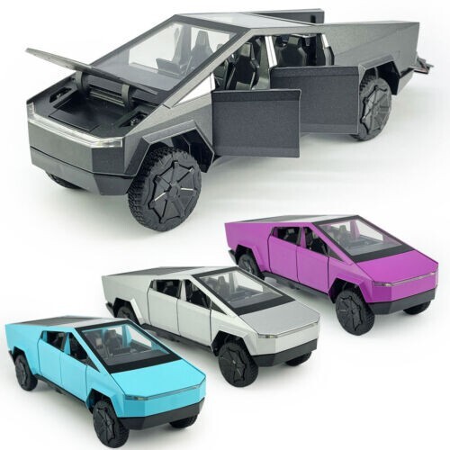 Modellino auto pressofuso Tesla Cybertruck 1:32 giocattolo regalo con illuminazione - Foto 1 di 20