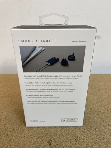 Native Union International Smart Charger (Dual USB) for UK/EU/US - Marine Fabric - Picture 5 of 5