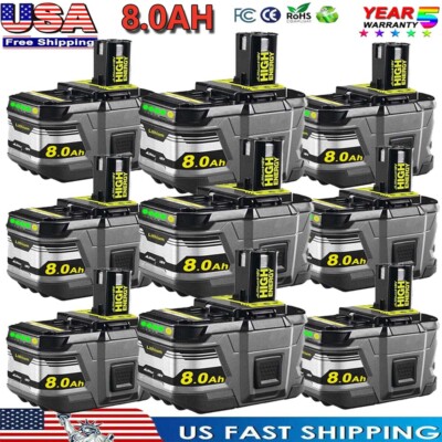 P108 18V 8.0AH For Ryobi One Plus 18 Volt P103 Li-ion High Capacity Battery Lots