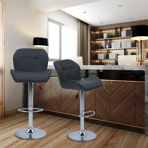 Barhocker 2er Set Büro Pub drehbar verstellbar Theke Esszimmerstuhl PU Leder - Bild 61 von 89