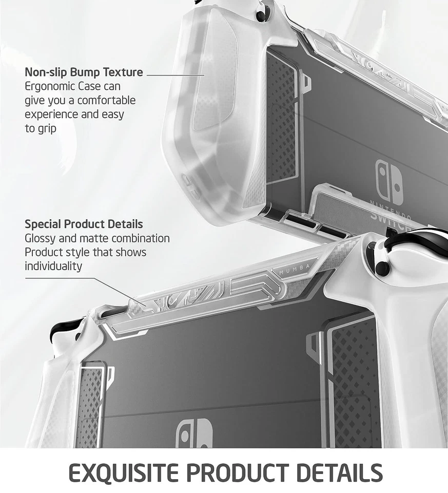 Mumba Dockable Case for Nintendo Switch OLED 2021 TPU Grip Shell ProtectiveCover - Image 4 of 4