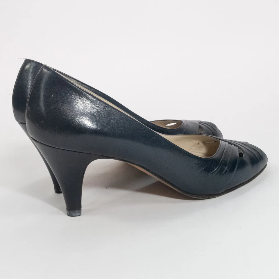 Zapatos de tacón Bally hechos en Italia azul marino para mujer talla 9S Foto 4 de 4