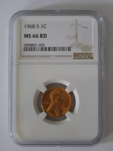 1968-S NGC MS66 RD Lincoln Memorial Cent  5898801-002