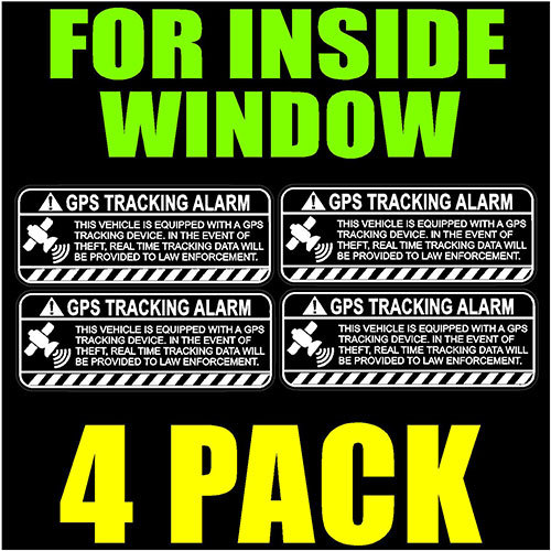 GPS ANTI-THEFT STICKER, INSIDE WINDOW, This is white. Not for dark tint windows - Picture 1 of 4