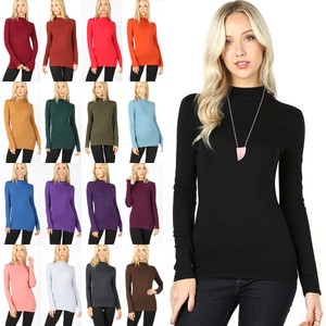 cotton mock neck top