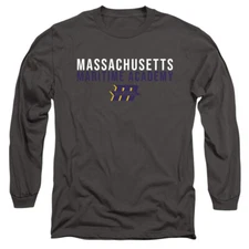 Mass Maritime Adult Long Sleeve T-Shirt Stacked, Charcoal, S-3XL