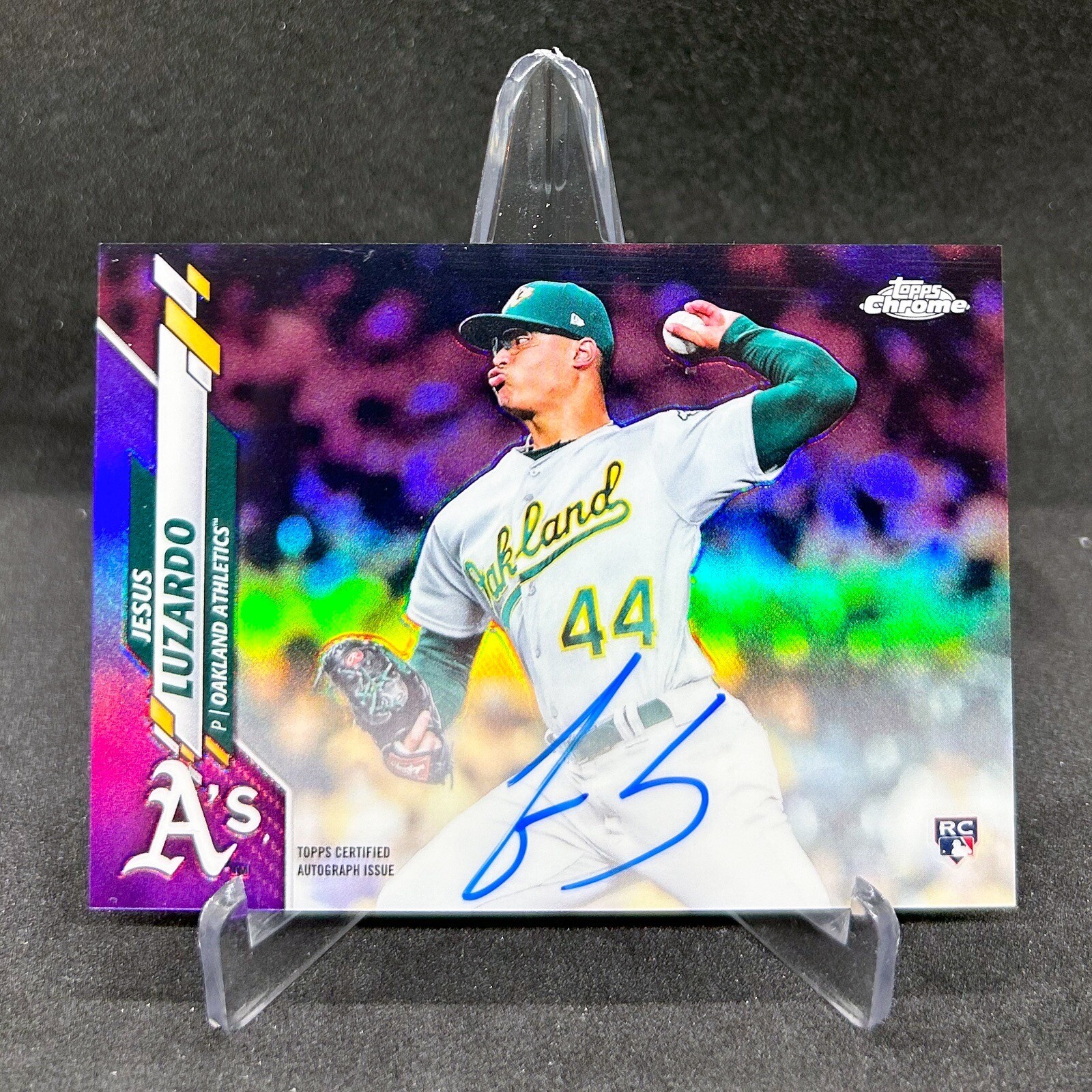 2020 Topps Chrome Jesus Luzardo Purple Refractor Auto /250 Autograph Rookie RC