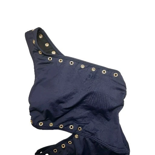 Traje de baño Michael Michael Kors para mujer azul marino con ojal recortado de una pieza-talla XS Foto 2 de 4