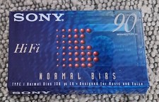 Sony HiFi 90 Min Blank Cassette Tape Type 1 Normal Bias  Brand New Lot of 2