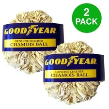 2 Pack Good Year Super Dry Natural Drying Chamois Ball Window Cleaning Defogging