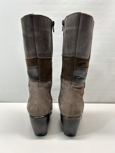 Botas Naot Para Mujer Paradise Cuero Marrón Gamuza Retazos Media Pantorrilla Cremallera Talla 36/5 - Imagen 11 de 21