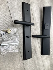 Emtek 1L1M11MYLRHUS19 Large Multi Point Keyed Melrose Style Myles Lever Handle