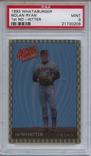 1993 WHATABURGER NOLAN RYAN 1st NO-HITTER PSA 9 Mint Express HOF Mets Rangers 