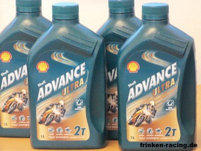 9,95 /l Shell Advance Ultra 2T 4 x 1 Ltr vollsynth 2-Takt Öl