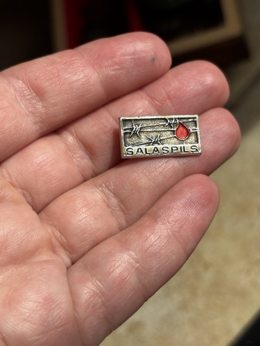 Salaspils Concentration Camp. Vintage Pin Badge Soviet Era Metal 50 Years Old