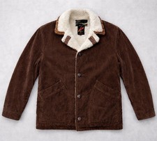 VTG Montgomery Ward Corduroy Sherpa Lined Barn Yellowstone Rancher Jacket Sz 40