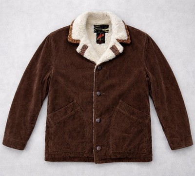 VTG Montgomery Ward Corduroy Sherpa Lined Barn Yellowstone Rancher Jacket Sz 40