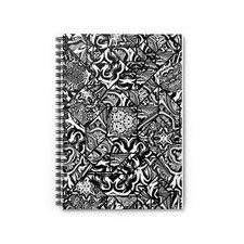 Black and White Design Spiral Notebook - Ruled Line
