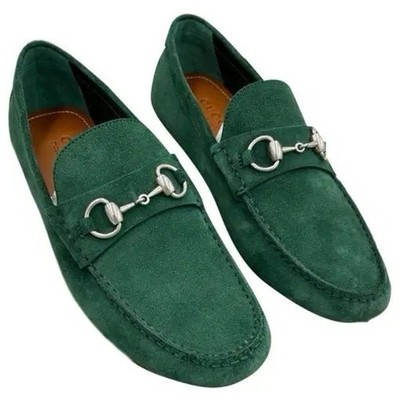 Gucci Horsebit Suede Driver Loafers Size 10.5