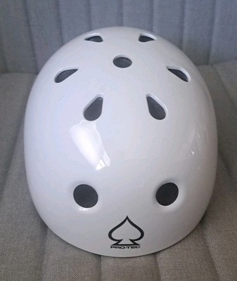 Pro-Tec Classic Skate White Skateboard Helmet Old School Size Small 54-56 cm