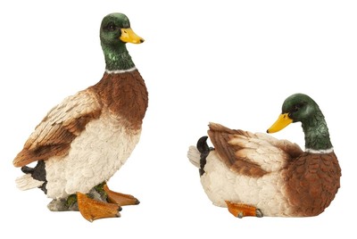 3 Entenfiguren Aus Harz – Garten-Deko Für Draußen, Lebensecht & Witterungsbeständig