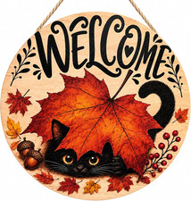 Fall Decor - Autumn Welcome Sign for Front Door Thanksgiving Decorations