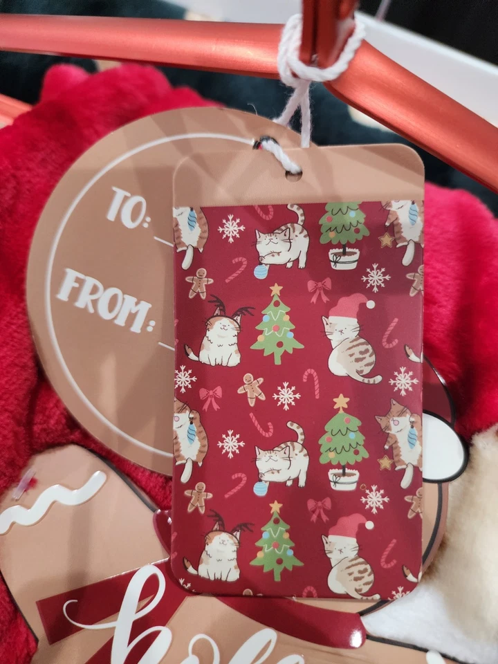 Bastón de caramelo árbol hombre pan de jengibre gatos alegre gatito Navidad único raro Foto 4 de 4