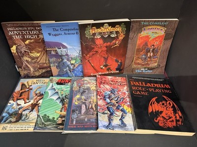Palladium Books Palladium Fantasy RPG 9 Book Lot HackMaster Shadowrun 1980s