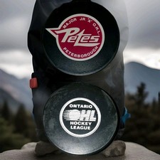 PETERBOROUGH PETES VINTAGE OHL JR. A INGLASCO Made In Canada 🏒 GAME PUCK
