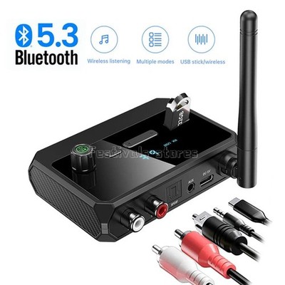 Bluetooth 5.3 Home Stereo Audio Receiver AUX USB Optical HD Music to RCA Adapter