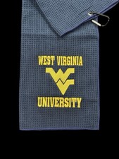 University of West Virginia Golf Towel (8inx25in)  (45k Stitches) Navy Blue