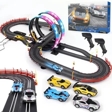 Slot Car Race Track Sets with 4 High-Speed Racing Car, 20ft Electric Race Car...