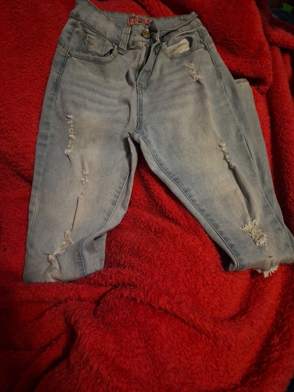 Wax Jean Butt I Love You Skinny Jeans Size 0 24 Distressed Light Wash Ripped