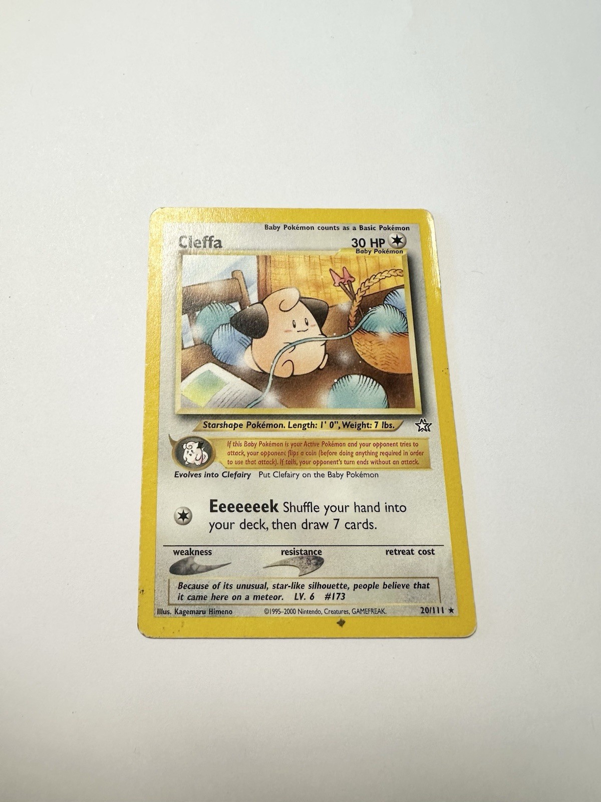 Pokémon TCG Cleffa 20/111 Neo Genesis Regular English 2000 WOTC RARE
