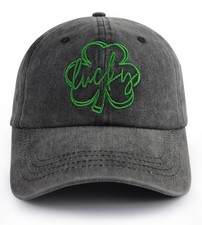 St Patricks Day Hats for Women Men, Funny Irish Luck Baseball One Size, Black