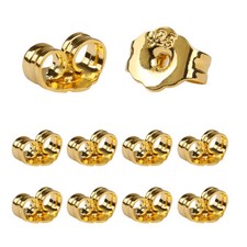 14K Gold Hypoallergenic Earring Backs   Secure Stud Locks, 10pcs 5 Pairs 