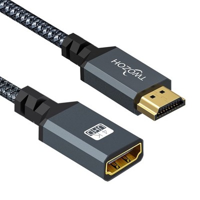 Twozoh HDMI Extension Cable 1FT, Male to Female Cord, 1 FT, 4K 1-PACK 