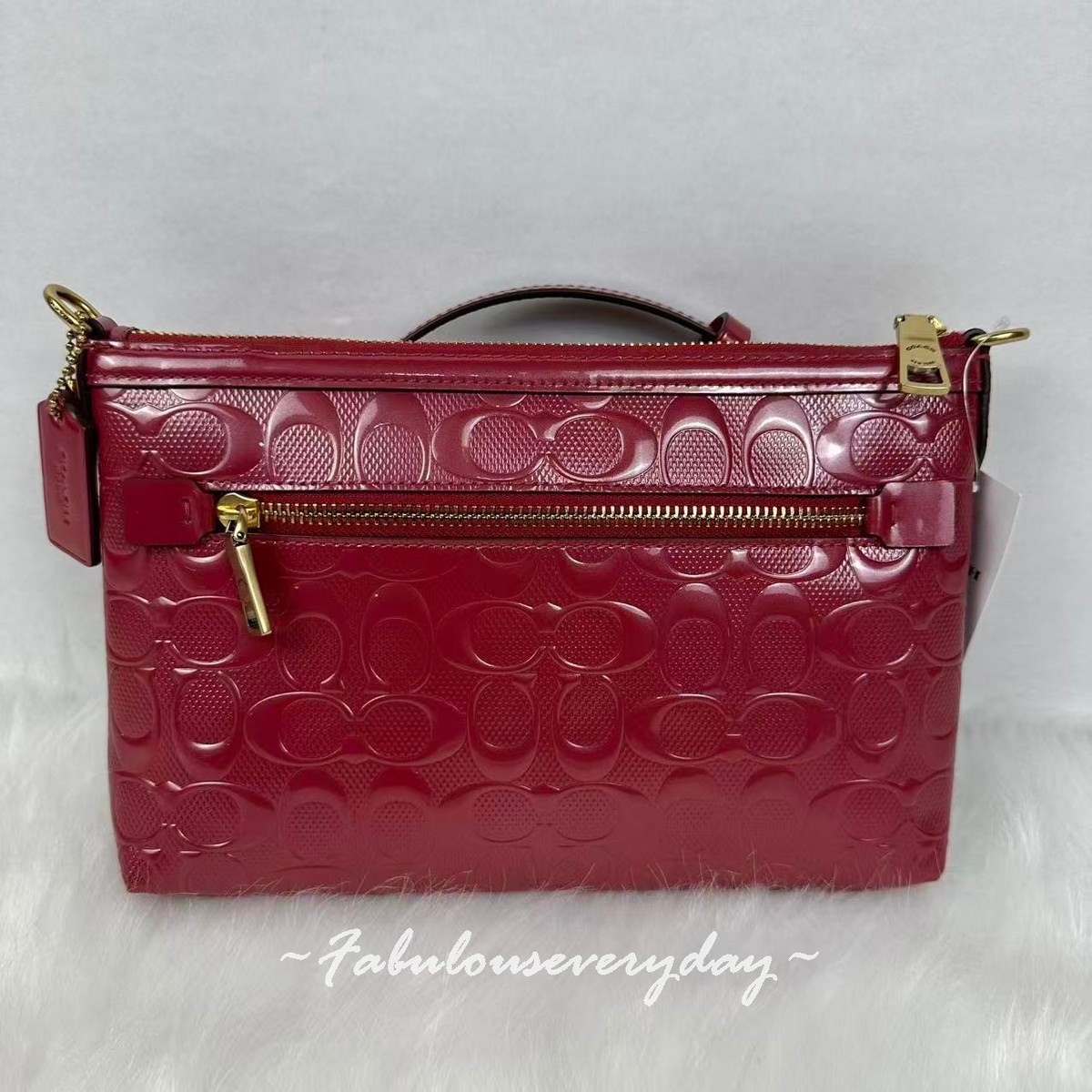 Coach Legacy Small Signature Leather Crossbody Bag in Brass/Enamel