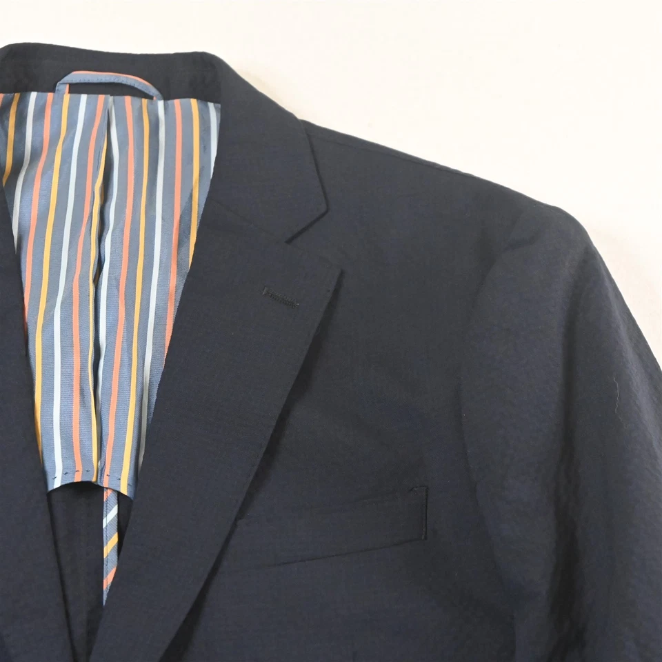 Ibiza 42R темно-синий шерсти Carini мягкий плеча мужской блейзер куртка спортивное пальто - Изображение 2 из 4